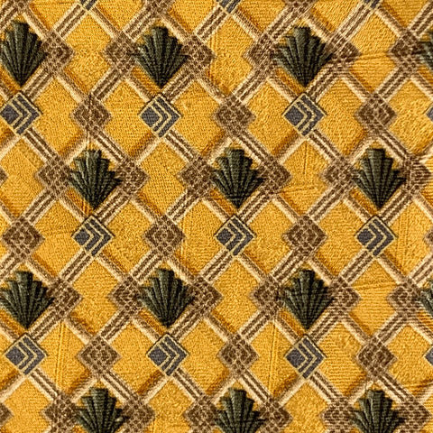 ERMENEGILDO ZEGNA Yellow Olive Rhombus Silk Tie