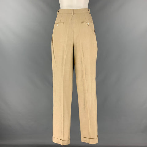 RALPH LAUREN Size 6 Beige Taupe Linen High Waisted Dress Pants