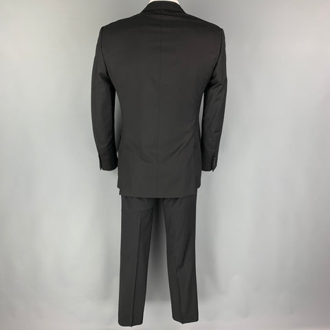 RALPH LAUREN Size 42 Long Black Wool Notch Lapel Suit