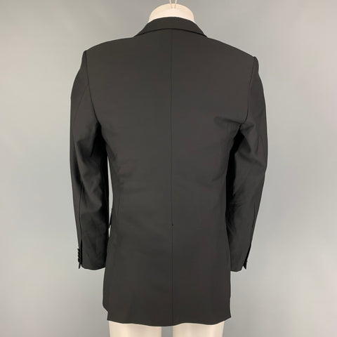 CALVIN KLEIN COLLECTION Size 38 Black Wool Tuxedo Sport Coat