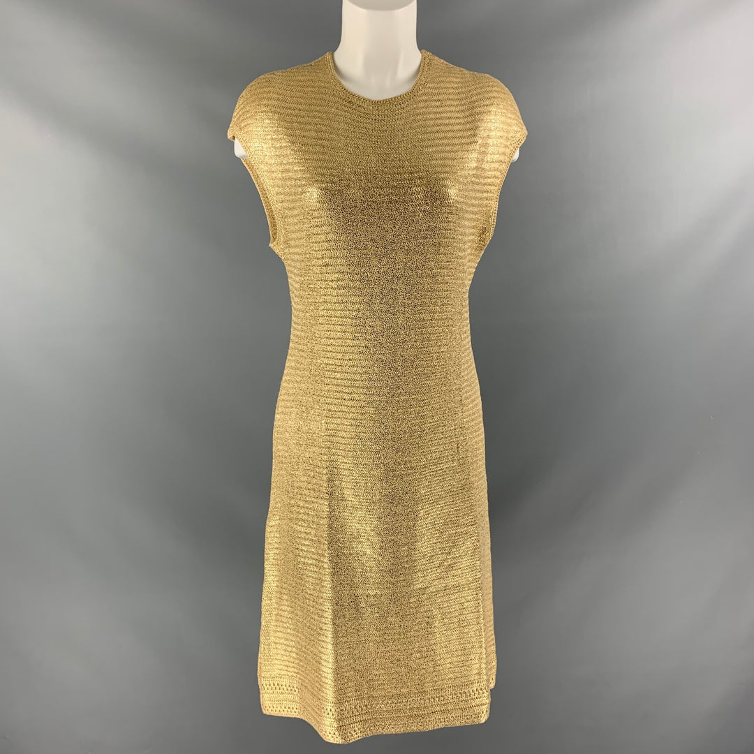 RALPH LAUREN Size L Gold Silk Knitted Dress – Sui Generis Designer  Consignment