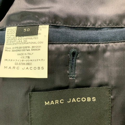 MARC JACOBS  Size 40 Navy Gold Solid Ramie Cotton Notch Lapel Sport Coat