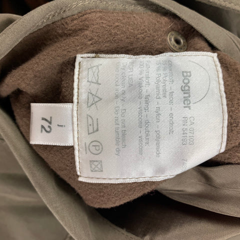 BOGNER Size 44 Olive Double Breasted Belted Coat