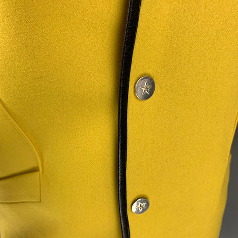 Vintage THIERRY MUGLER Size 40 Yellow Wool Collarless Jacket