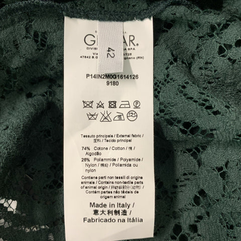Nº21 Talla 6 Camisa con botones de encaje de algodón y poliamida verde