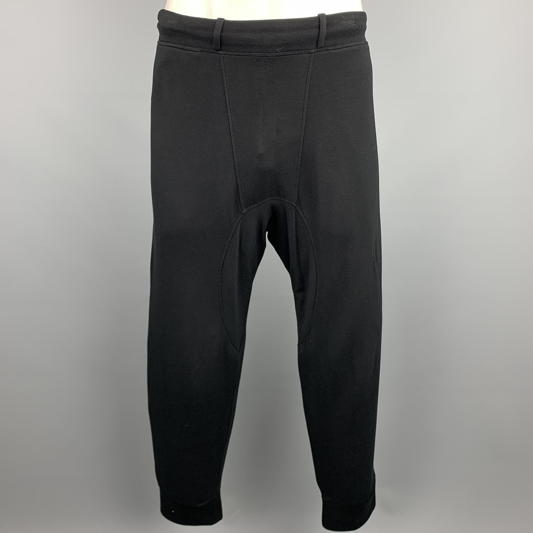 NEIL BARRETT Size L Black Viscose Drop-Crotch Casual Pants