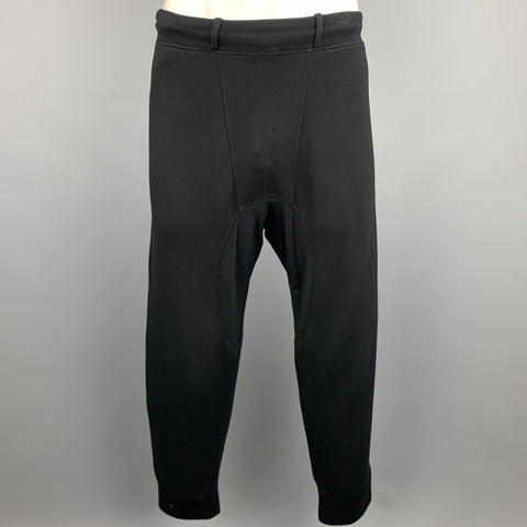 NEIL BARRETT Size L Black Viscose Drop-Crotch Casual Pants