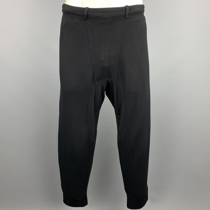 NEIL BARRETT Size L Black Viscose Drop-Crotch Casual Pants