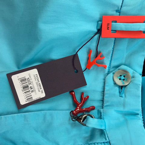 ISAIA Size 32 Aqua Cotton Zip Fly Casual Pants