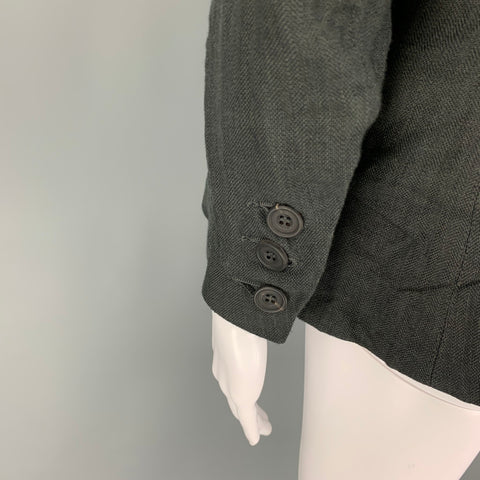 PAUL HARNDEN Size M Gray Linen Peak Lapel Jacket