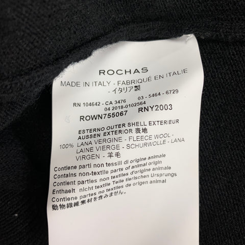 ROCHAS Size 4 Black Wool Buttoned Polo Shirt