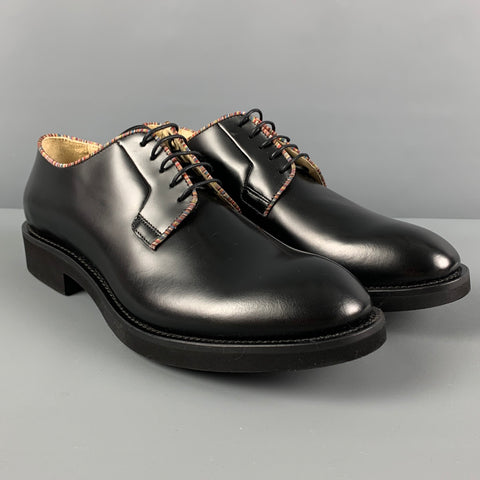 PAUL SMITH Size 11 Black Leather Lace Up Shoes