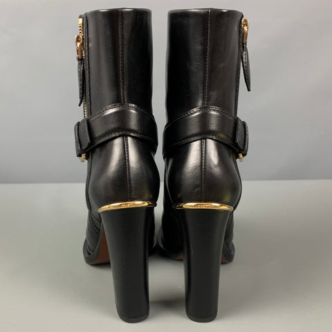 LOUIS VUITTON Size 7 Black Leather Boots