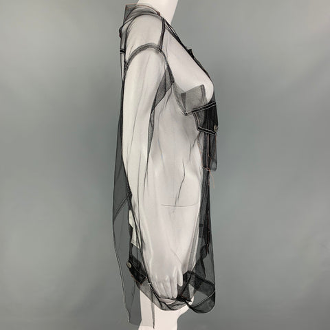MAISON MARGIELA Size 8 Black Sheer Tulle Polyamide Jacket