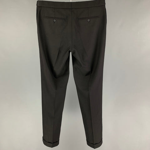 THE KOOPLES Talla 34 Pantalón de vestir de lana negro con bragueta y cremallera