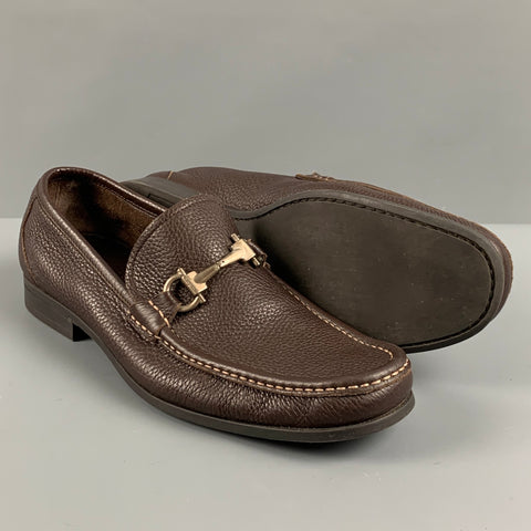 SALVATORE FERRAGAMO Size 9.5 Brown Leather Loafers