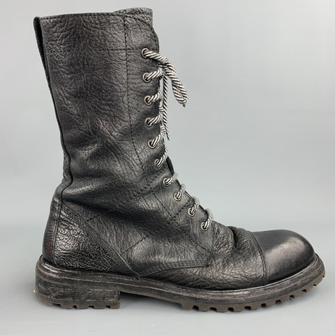 MOMA Size 9 Black Leather Lace Up Ankle Boots