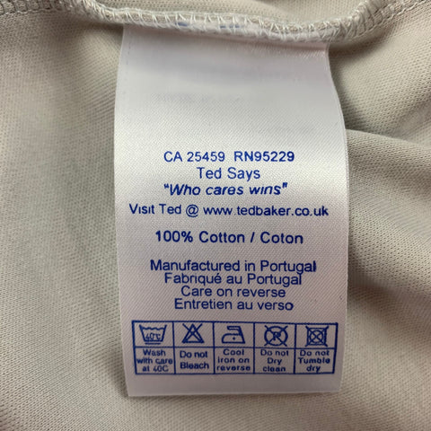 TED BAKER Size M Grey Cotton V-Neck T-shirt
