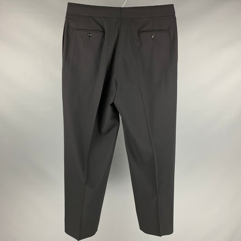ARMANI COLLEZIONI Taille 34 Pantalon habillé en laine mélangée noire uni