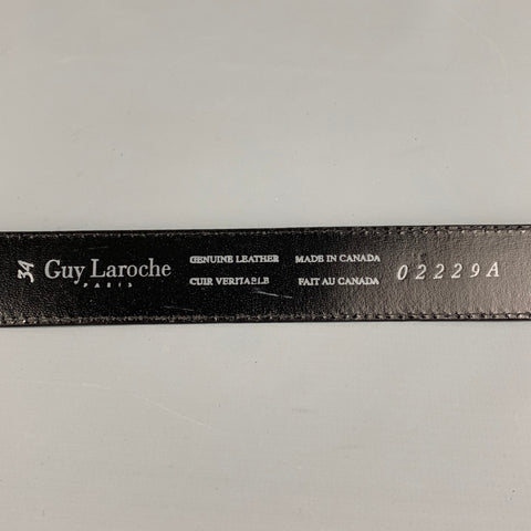 GUY LAROCHE Size 34 Black Leather Belt