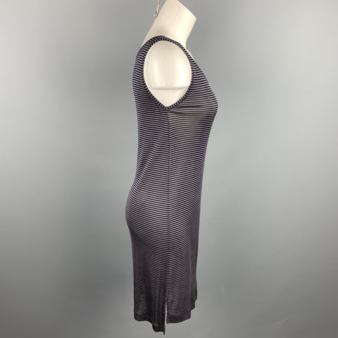 DRIES VAN NOTEN Size S Navy Stripe Jersey Viscose Tank Dress