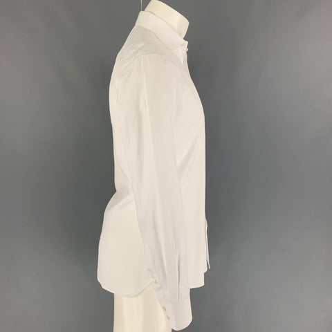 JOHN VARVATOS Size S White Cotton Button Up Long Sleeve Shirt