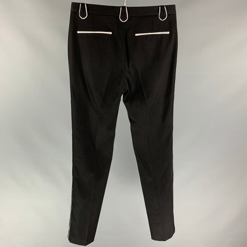 JUST CAVALLI Size 32 Black & White Wool Zip Fly Dress Pants
