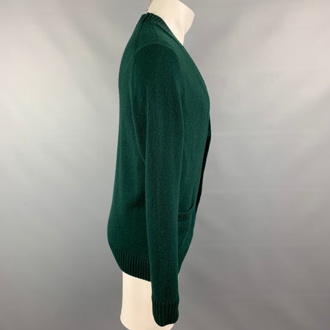 MAISON KITSUNE Automne 21 Taille M Cardigan surdimensionné à col en V en laine verte