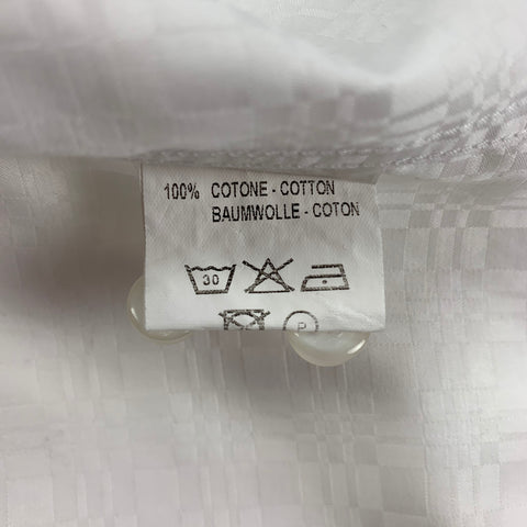 LAB by PAL ZILERI Size L White Damask Cotton Button Down Long Sleeve Shirt