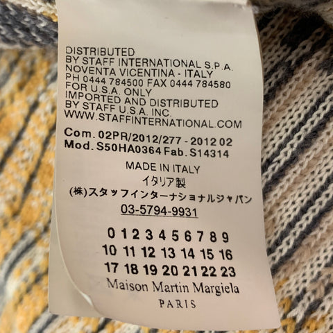 MAISON MARTIN MARGIELA Size S Grey Yellow Plaid Wool Cotton Oversized Cardigan