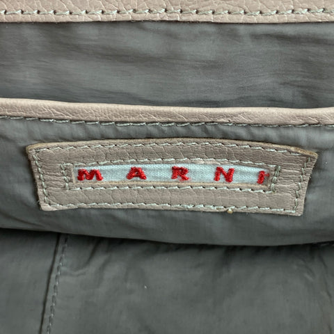 MARNI Taupe Leather Side Flaps Shoulder Bag