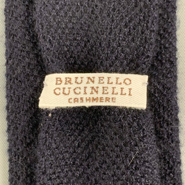 BRUNELLO CUCINELLI Black Knitted Cashmere Tie