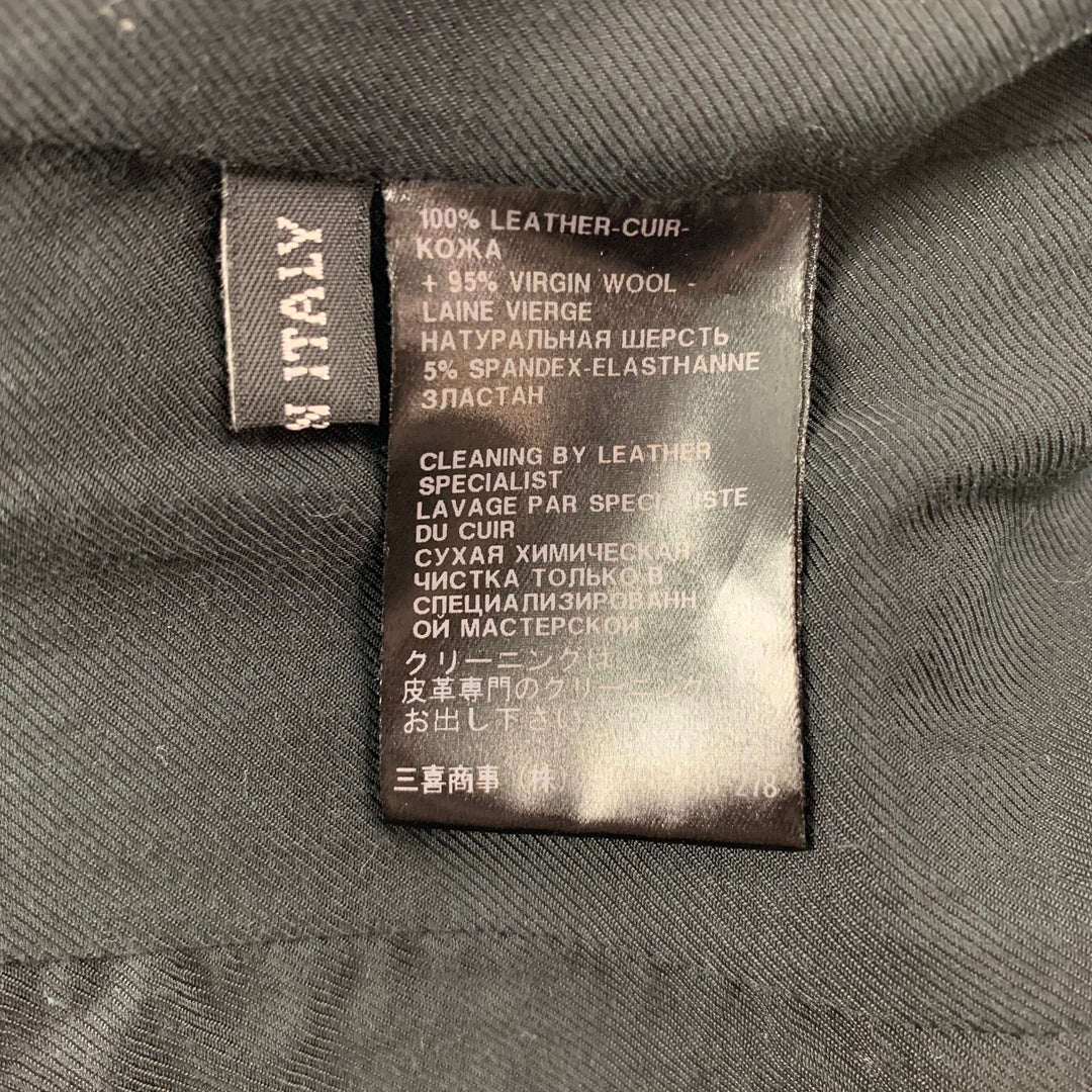 HAIDER ACKERMANN Size 4 Black Virgin Wool Blend Asymmetrical Raglan Jacket