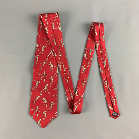 ANATOMICAL CHART CO. Red White Silk Tie