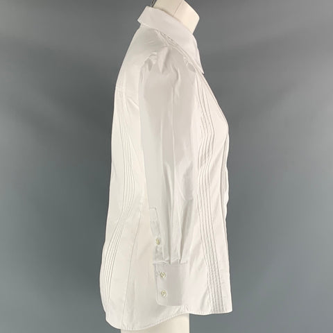 SPORTMAX Blusa Plisada Blanca Talla S