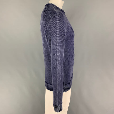 MARC by MARC JACOBS Size M Blue Knit Cotton Nylon Crew-Neck Sweater
