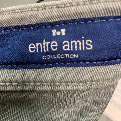 ENTRE AMIS Size 32 Grey Cotton Spandex Button Fly Jeans