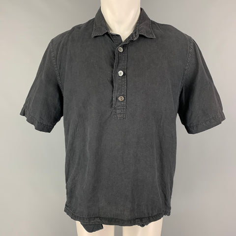 OUR LEGACY Size S Charcoal Not Listed Spread Collar Short Sleeve Shirt