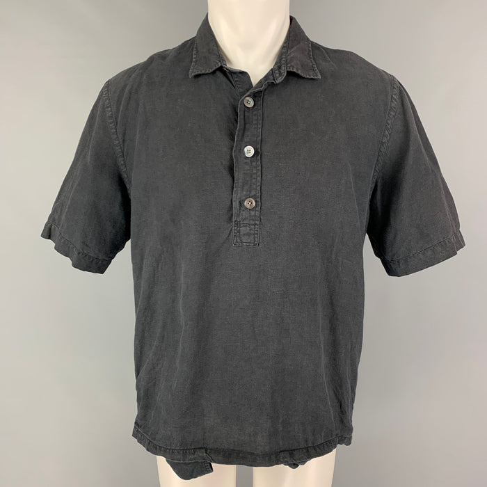 OUR LEGACY Size S Charcoal Not Listed Spread Collar Short Sleeve Shirt