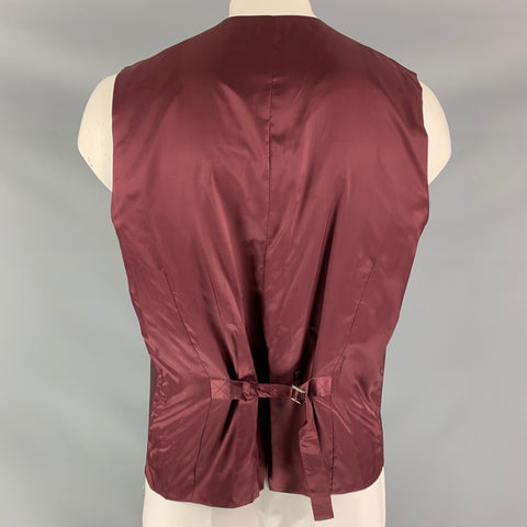 DOLCE & GABBANA  Size 46 Solid Wool &  Mohair Buttoned Burgundy Vest