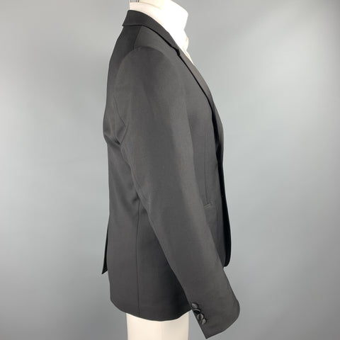 BURBERRY LONDON Size 38 Black Wool / Mohair Notch Lapel Sport Coat