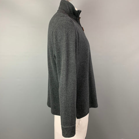POLO de RALPH LAUREN Talla L Jersey de algodón gris con media cremallera
