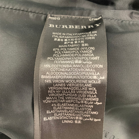 BURBERRY PRORSUM Size 10 Black Nylon Cotton Duffle Closure Military Coat