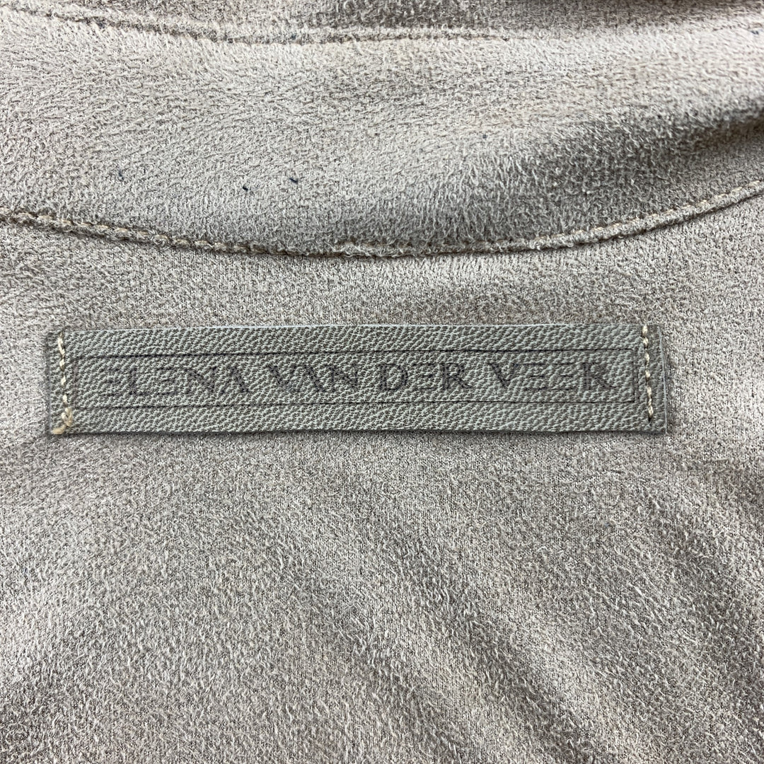 ELENA VAN DER VEER Talla M Suéter con cordón y botones de poliamida color canela