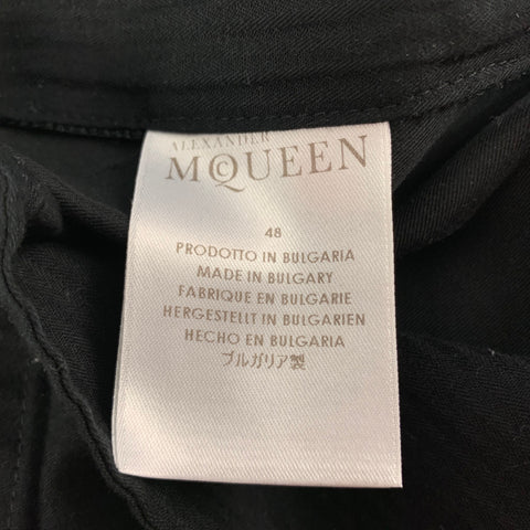 ALEXANDER MCQUEEN Size 34 Black Navy Cotton Zip Fly Dress Pants