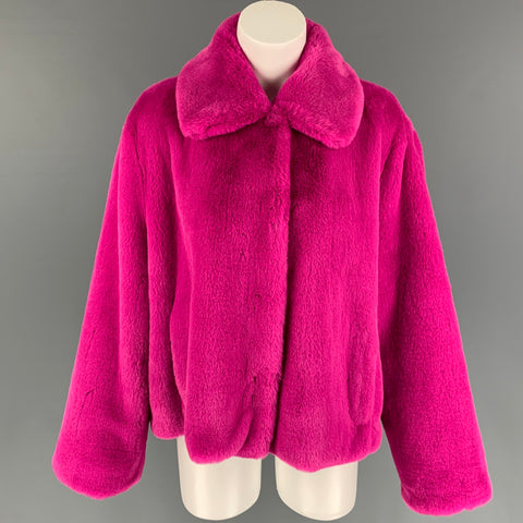 STAND STUDIO Chaqueta Marcella con solapa de muesca de piel sintética rosa talla M