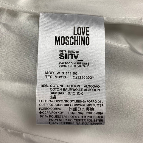 LOVE MOSCHINO Size 4 Cream & Taupe Stripe Cotton Jacket