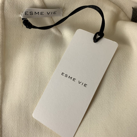ESME VIE Size 12 Cream Wool Crew-Neck Long Sleeve Pullover