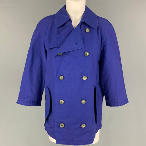 MARNI Size 8 Blue Polyamide Blend Double Breasted Jacket