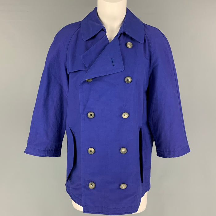 MARNI Size 8 Blue Polyamide Blend Double Breasted Jacket